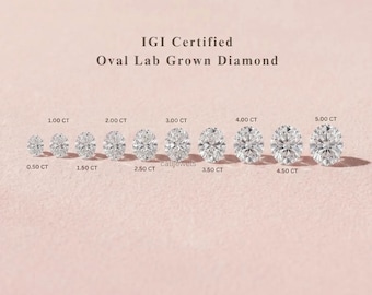 Oval Cut Lab Grown Diamond For Solitaire Ring, Man - Made Loose Diamond, CVD Diamond Anniversary Gift , 0.50CT - 5.00CT IGI Certified