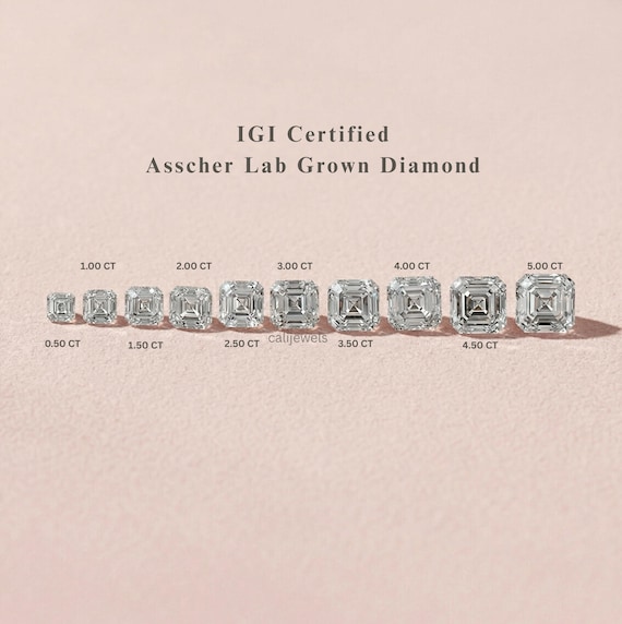 Asscher Cut Lab Grown Diamond For Solitaire Ring, IGI Certified Eco Friendly Loose Diamond, CVD Diamond Engagement Ring For Customized Gift