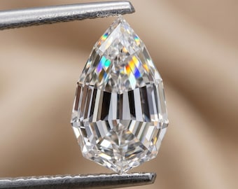 Pear cut Lab Grown Diamond, Modified Pear Step cut Lab Grown Diamond, Antique cut Lab Created Loose Diamond, Pear cut CVD Diamond