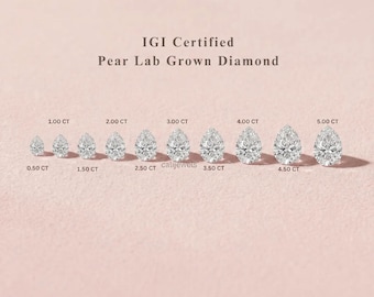 Pear Cut Lab Grown Diamond For Solitaire Ring, Man - Made Loose Diamond, CVD Diamond Engagement Ring, EF-VS Eco Friendly Diamond for Her