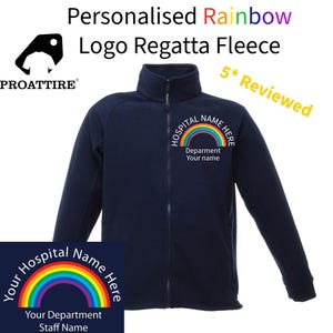 Rainbow Regatta Fleece Personalised | Custom Staff Uniform | Embroidered Hospital Name | Department Name | Custom Name | Free Delivery