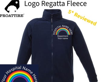 Rainbow Regatta Fleece Personalised | Custom Staff Uniform | Embroidered Hospital Name | Department Name | Custom Name | Free Delivery