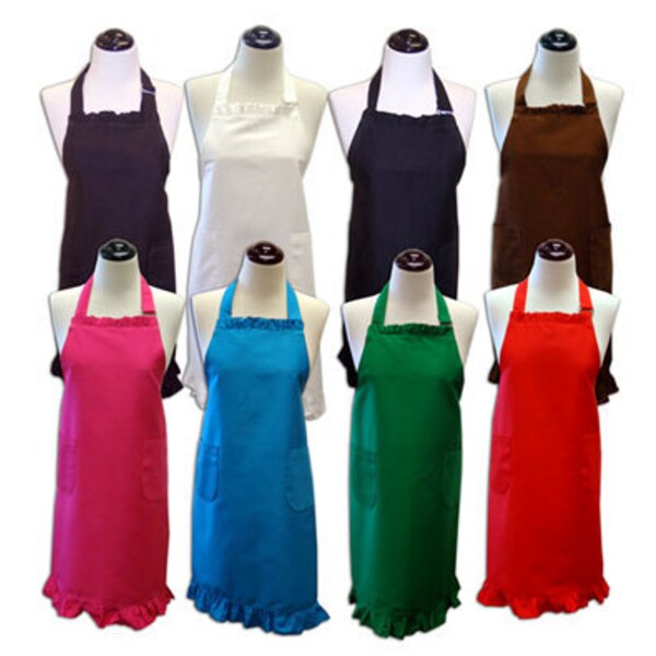 PERSONALIZED RUFFLED APRON - Custom Designed Ladies Embroidered Apron