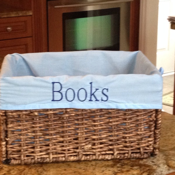 BABY NURSERY Storage BASKET Personalized Embroidered Color Linings Beautiful Gift