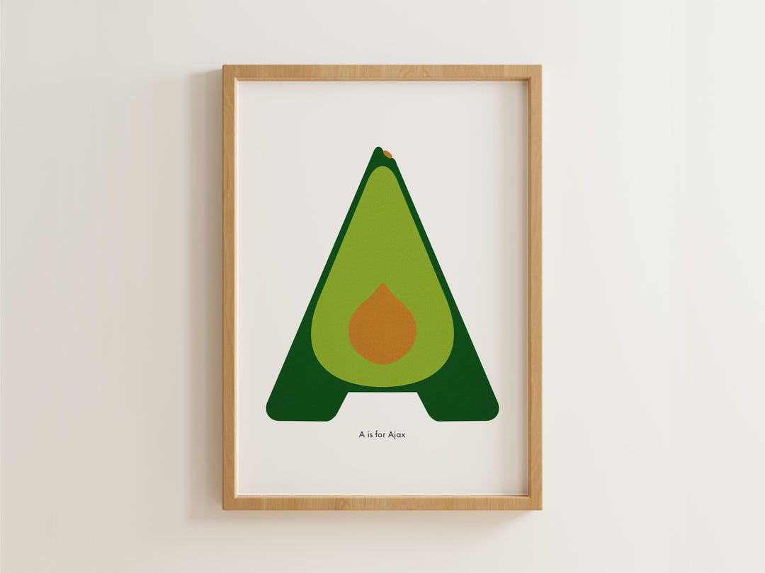 A is for Avocado Poster • Personalized Letter Wall Art for Kids - Etsy