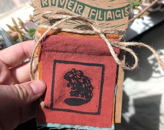 River Flags - Block Printed Nature & Wildlife Wall Decoration