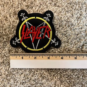 Slayer Heavy Metal Hard Rock Band Embroidered Iron On Patch 4.5&quot; x 4&quot;