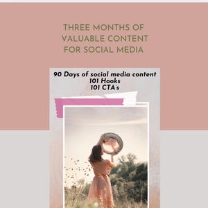 90 days of social media content + 101 hooks + 101 CTAs , digital marketing guide