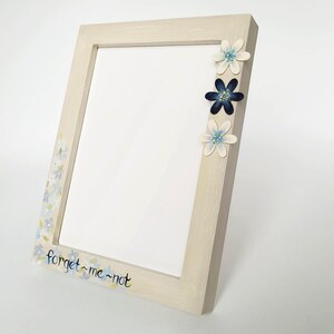 Forget-Me-Not - Hand-painted Picture Frame for 5"x7" photo