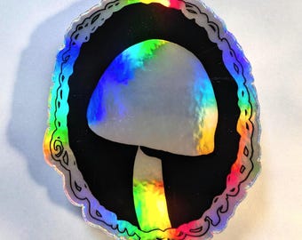 Psychedelic Mushroom Framed STICKER - 3 Inch - Waterproof, Vinyl