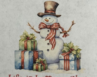 Quilt Label, Handmade, Snowman Label 5 x 5”, Variations Available