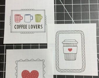 Coffee Lovers Label Set, 3 Labels, Approx. 1.5x2”,