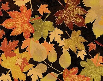Wilmington Thankful Harvest by Nancy Mink 33789 335 Leaves Toss BTY