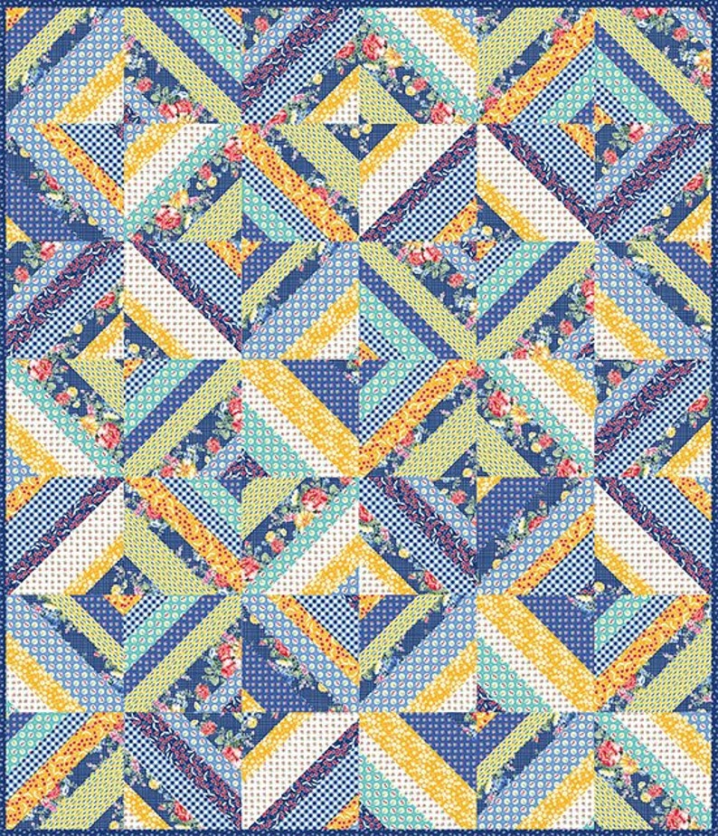 Cherry Lemonade Picnic Quilt Kit BLUE 61x71 Etsy