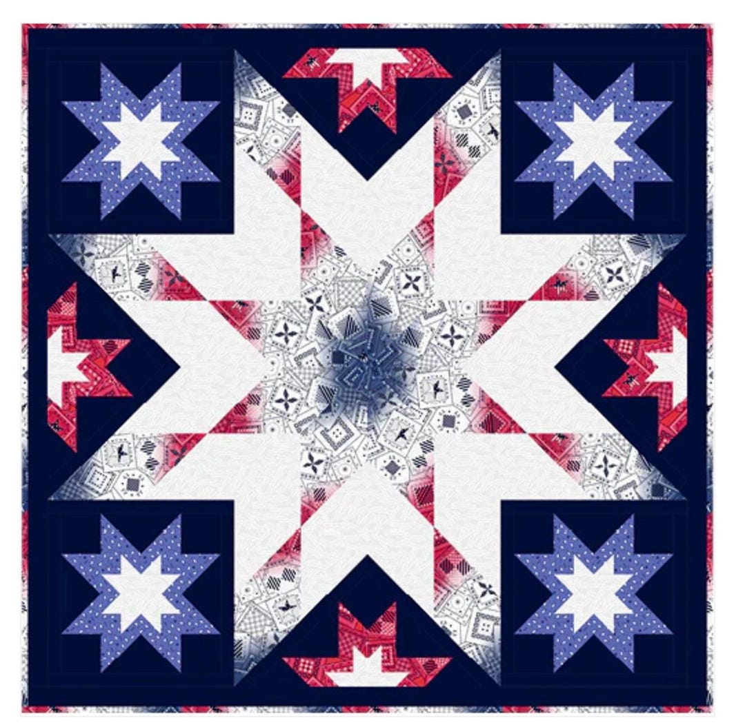 Starry Blue, Digital Quilt Top, 51” Square, Windham Fabrics - Etsy