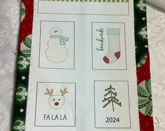 Quilt Label, Handmade, Christmas 2024, 4 x 5.75”