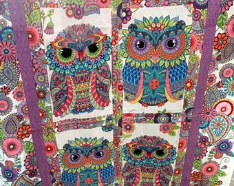 Owl Quilt Top, 44x54”, Binding Fabric Included