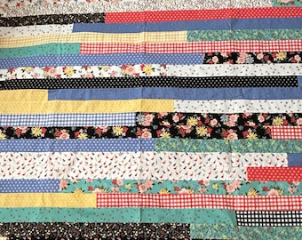 Spring Strip Quilt, 49 x 63”, Top Only