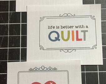 Life is Better With a Quilt Label Set, 3 Labels, Approx. 1.25 x 2.25”