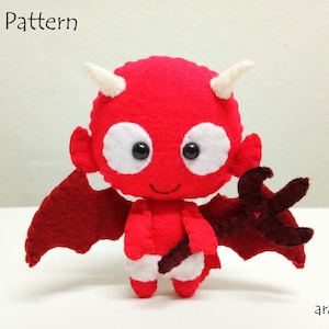 Red Devil Plush PDF Pattern -Instant Digital Download