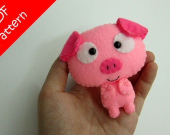 Schwein Plüsch PDF Pattern - Sofortiger digitaler Download