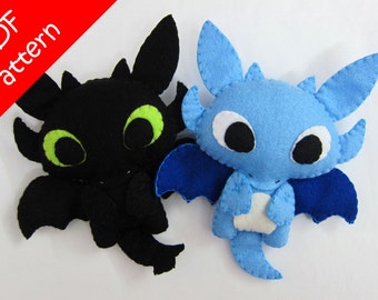 Dragon or Toothless Alike Plush PDF Pattern -Instant Digital Download