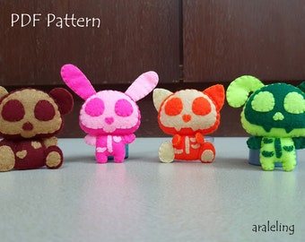 4 in 1 Animal Skeletons Plush PDF Pattern - Instant Digital Download