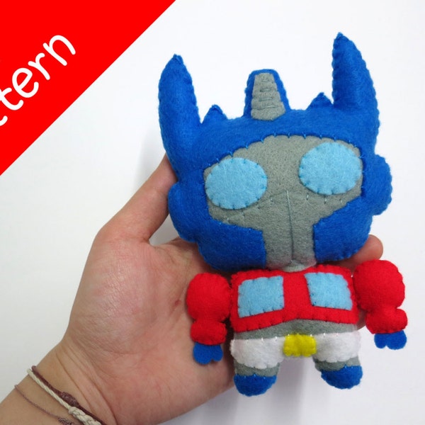 Chibi Optimus Prime Plush PDF Pattern -Instant Digital Download