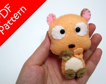 Hamster pluche pdf-patroon - onmiddellijke digitale download