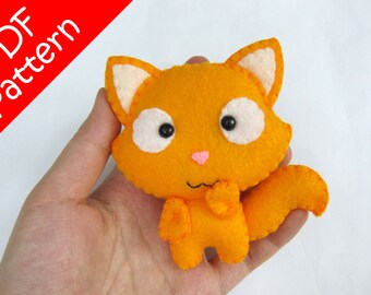 Molde em PDF para pelúcia de gato - Download digital instantâneo