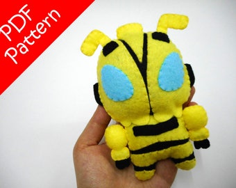 Chibi Bumble Bee Plush PDF Pattern -Instant Digital Download