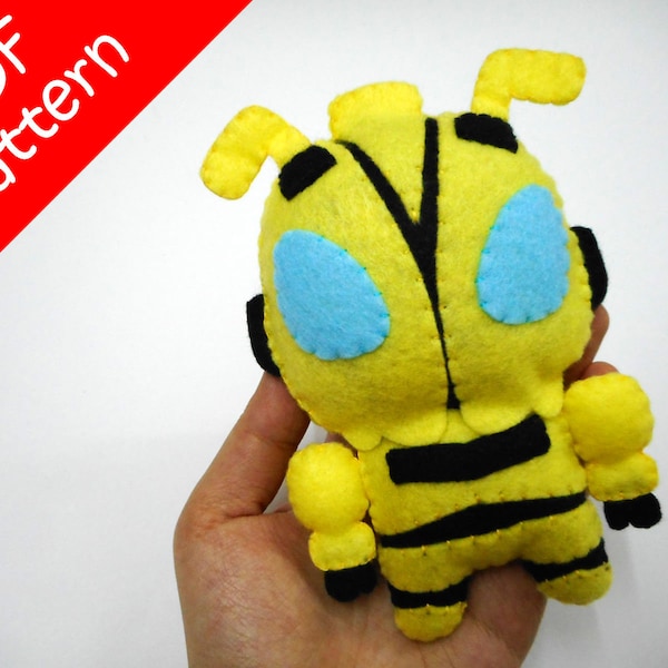 Chibi Bumble Bee Plush PDF Pattern -Instant Digital Download