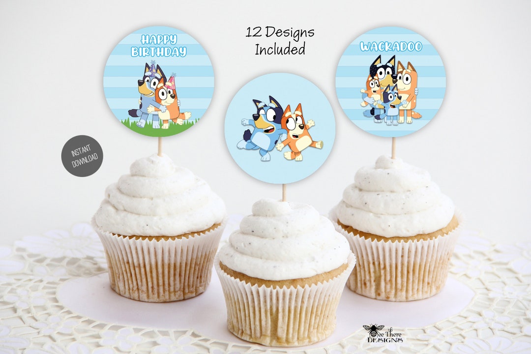 Bluey Birthday Cupcake Toppers Printable Bluey Instant - Etsy Canada