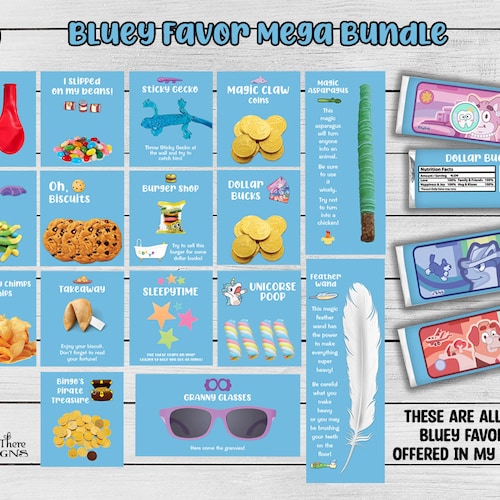 Bluey Party Favor Printables Etsy Canada
