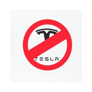 Car Magnet, Anti-Tesla Sign Auto Magnets, Vehicle Decal for Non-Tesla Owners, Magnetic Bumper Sticker, Automotive Accessories, Unique Car