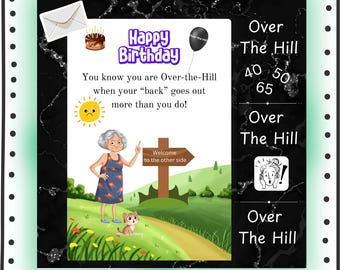 Carte d'anniversaire humoristique pour les personnes âgées – style vintage (Téléchargement numérique)