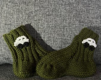Hand Knitted Children Socks / Children gift / New creation / Zero waste cargo