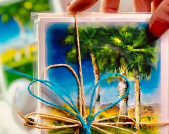 Golf Course Watercolor Notecards | Palm Tree Art