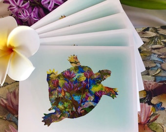Painted Turtle Notecards | Lily Pond Watercolor, Blank Inside