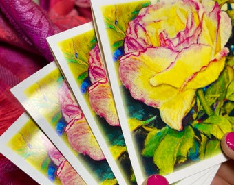 Yellow Rose Notecards | Fine Art Watercolor Flower Stationery