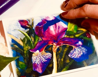 Purple IRIS | blank note cards & envelopes | 4.25" x 5.5"