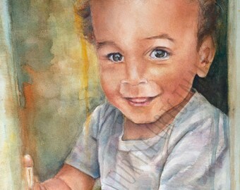 Giclee print | Watercolor portraits | Order fine art prints of your custom painting!