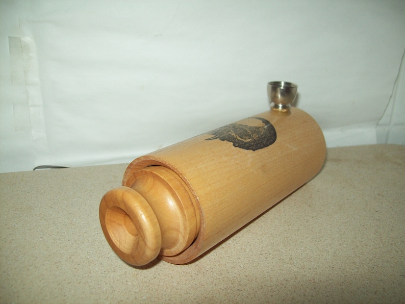 Skull with Fangs Wood tobacco pipe maple wood works great 6 inches NEW