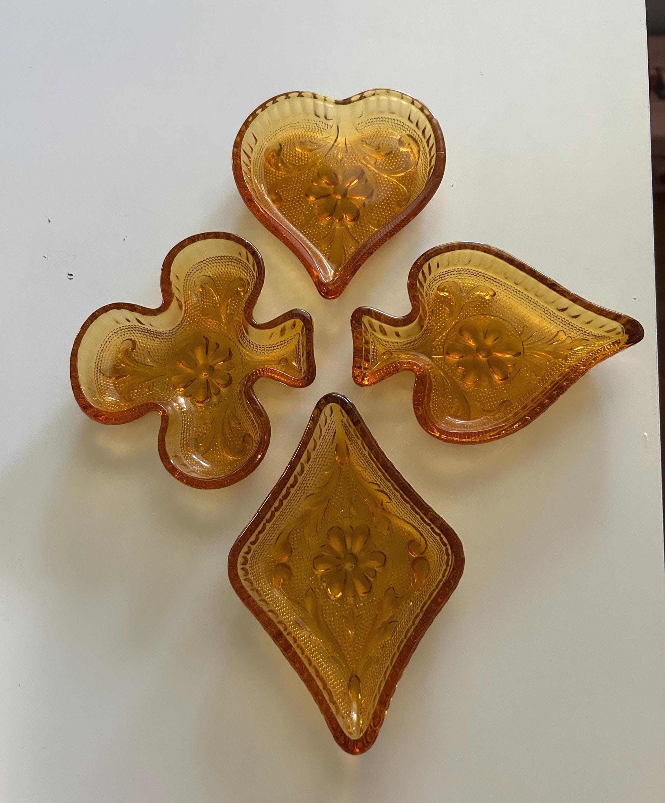 Amber Glass Diamond Spade Dish - Etsy