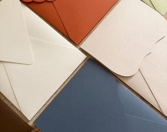 Vertical Envelopes 133x184mm | 8 Flap Cut Styles | 13 Colors Available | Premium Envelopes for Wedding Invitations & Stationery