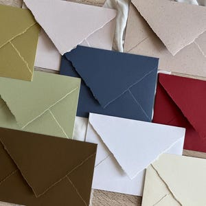 Handmade Ecologic Deckle Edge Envelopes B6, C6, C5 or 150X150mm for Wedding, Anniversary, Event or Celebration