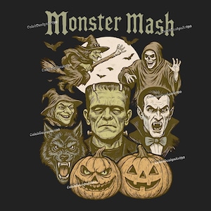 Monster Mash Comfort Colors PNG, Halloween PNG, Halloween Vintage PNG, Filme de Terror PNG, Halloween Retro PNG, Fantasma PNG, Esqueleto PNG