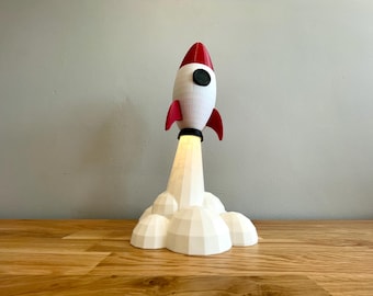 Rocket Launch Desk Lamp | Kids Night Light | Birthday Present | Man Cave | Fun Gift Idea | Office Light | Birthday Present | Star Gazer |