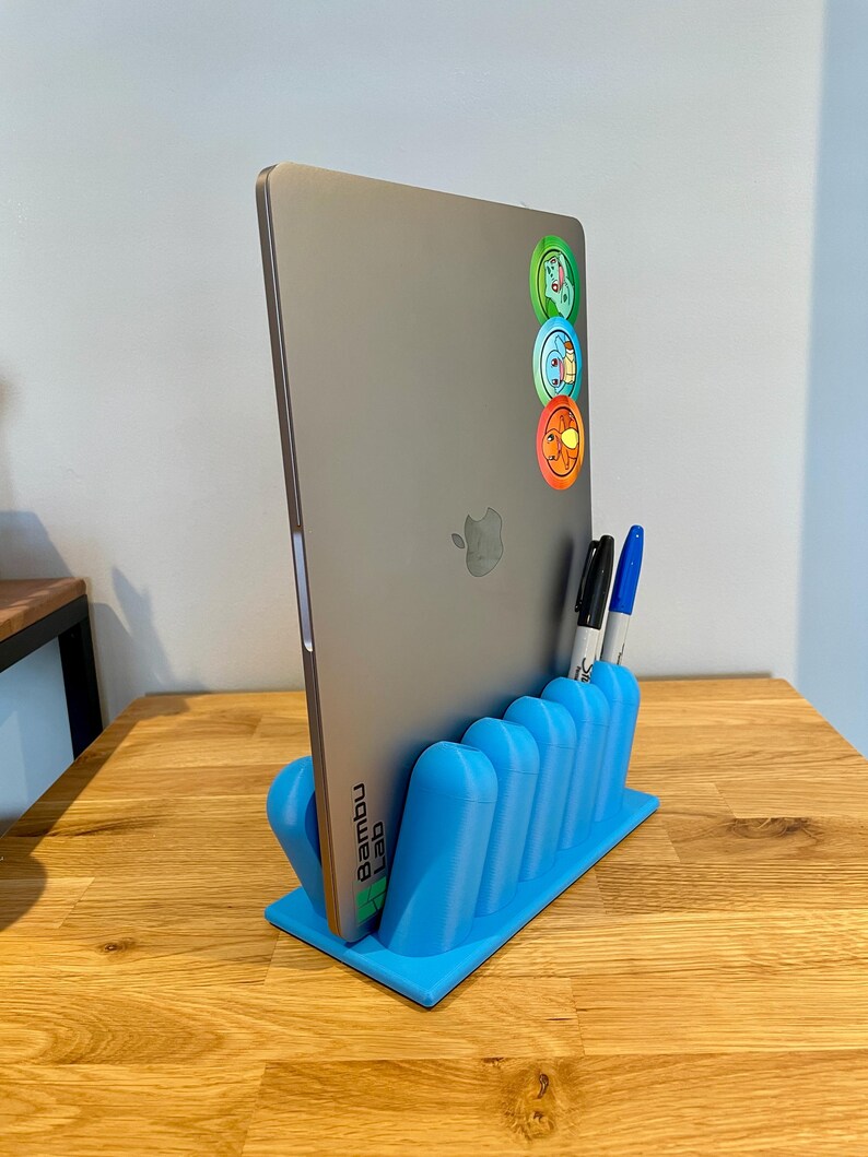 Modern Laptop Stand with Pen Holder | Desk Organiser and Tidy | Home Office Accessory | Desk Setup Gift | Compatible with MacBook Pro M image 6