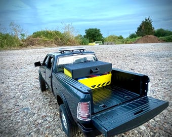 RC Truck Van Vault Storage | 1/14 1/10 scale | With Working Hinge | Pickup Crate Box | Tool Box Accessory |
